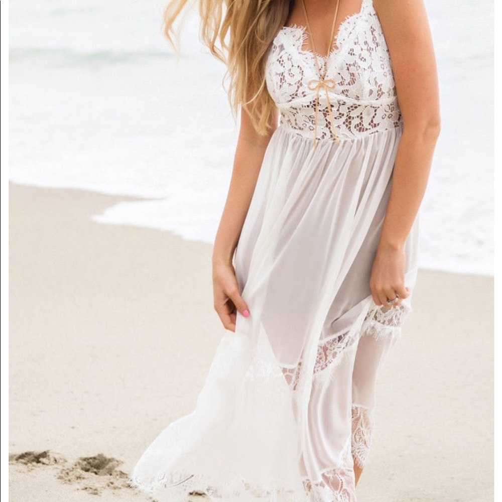 White Lace Cami Dress